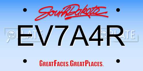 EV7A4R South Dakota License Plate
