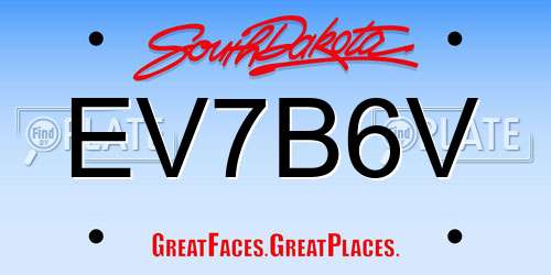 EV7B6V South Dakota License Plate