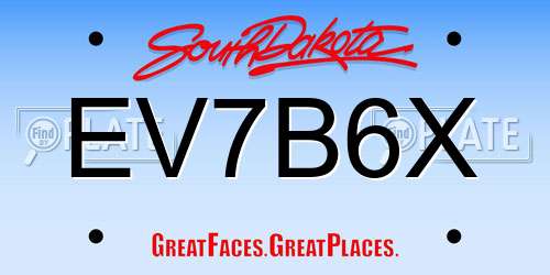 EV7B6X South Dakota License Plate