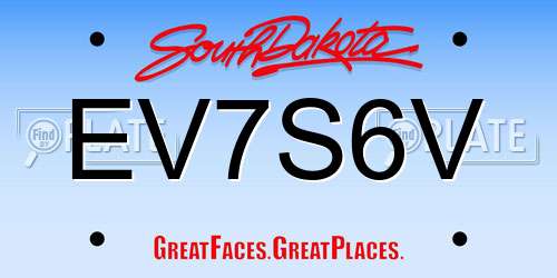 EV7S6V South Dakota License Plate