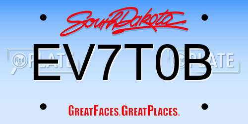 EV7T0B South Dakota License Plate