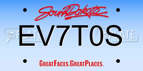 EV7T0S South Dakota License Plate