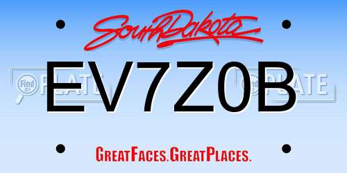 EV7Z0B South Dakota License Plate