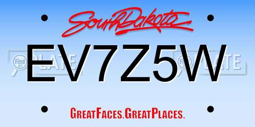 EV7Z5W South Dakota License Plate