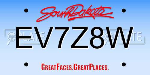 EV7Z8W South Dakota License Plate