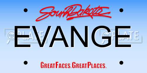 EVANGE South Dakota License Plate