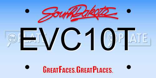 EVC10T South Dakota License Plate