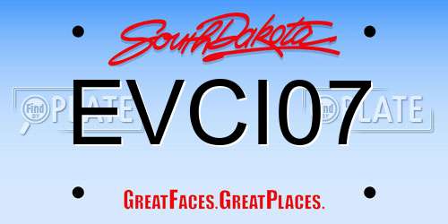 EVCI07 South Dakota License Plate