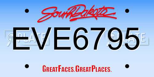 EVE6795 South Dakota License Plate