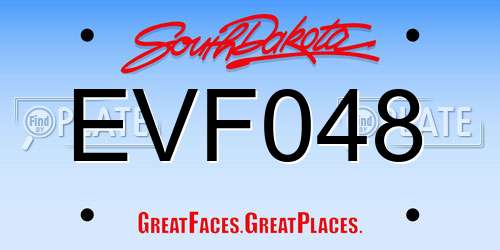 EVF048 South Dakota License Plate