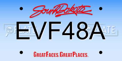 EVF48A South Dakota License Plate