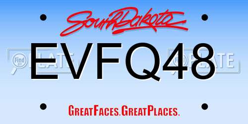 EVFQ48 South Dakota License Plate