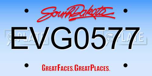 EVG0577 South Dakota License Plate