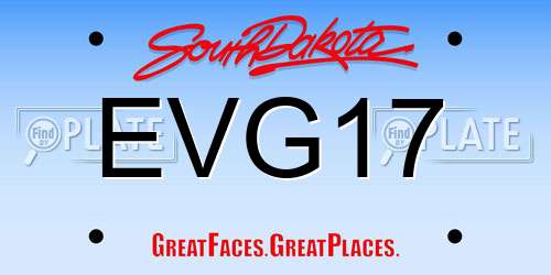 EVG17 South Dakota License Plate