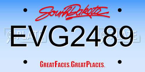 EVG2489 South Dakota License Plate