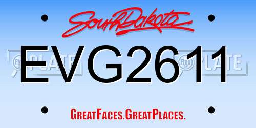 EVG2611 South Dakota License Plate