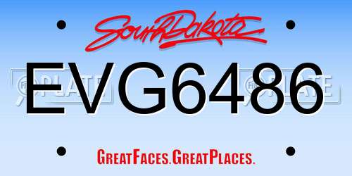 EVG6486 South Dakota License Plate