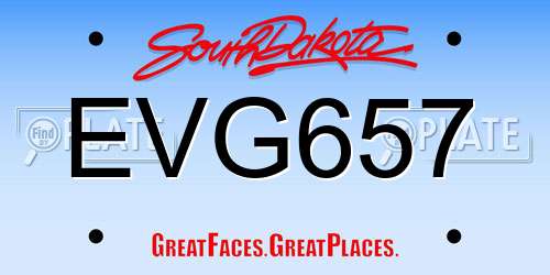 EVG657 South Dakota License Plate