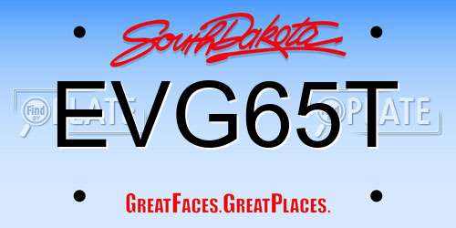EVG65T South Dakota License Plate