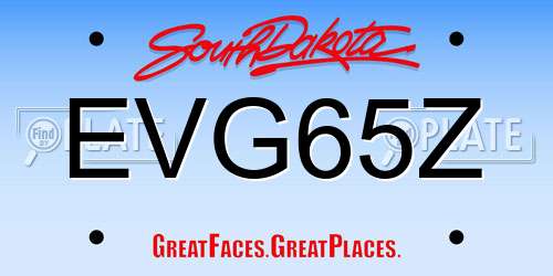 EVG65Z South Dakota License Plate