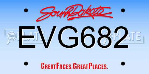 EVG682 South Dakota License Plate