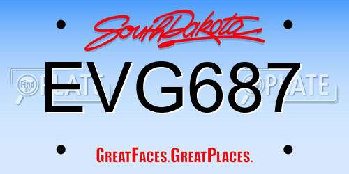 EVG687 South Dakota License Plate