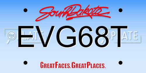 EVG68T South Dakota License Plate