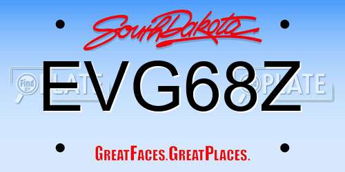 EVG68Z South Dakota License Plate
