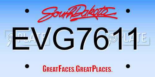 EVG7611 South Dakota License Plate