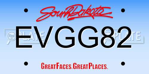 EVGG82 South Dakota License Plate