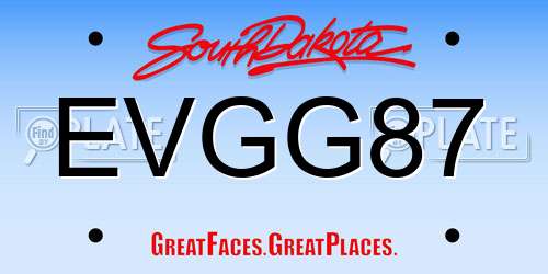 EVGG87 South Dakota License Plate