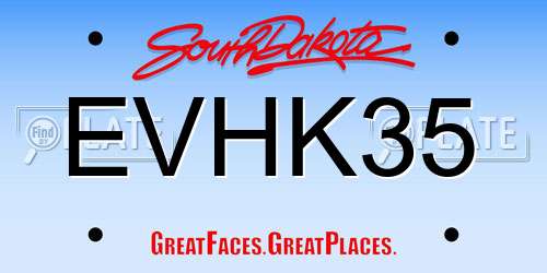 EVHK35 South Dakota License Plate