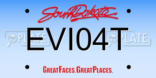 EVI04T South Dakota License Plate