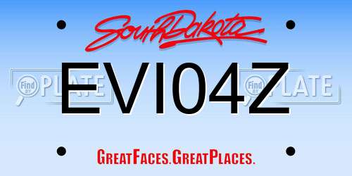 EVI04Z South Dakota License Plate