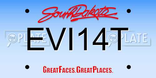 EVI14T South Dakota License Plate