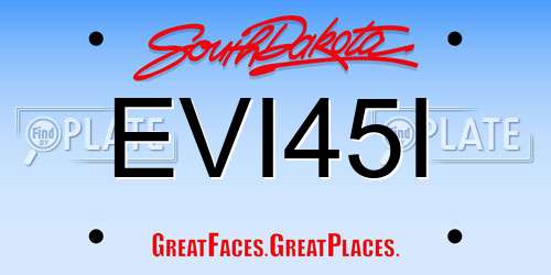 EVI45I South Dakota License Plate