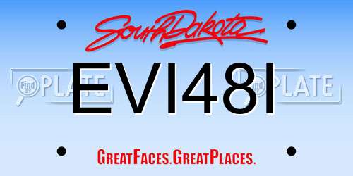 EVI48I South Dakota License Plate