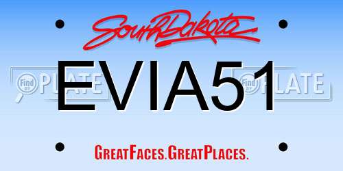 EVIA51 South Dakota License Plate