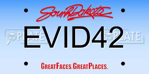 EVID42 South Dakota License Plate