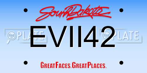 EVII42 South Dakota License Plate