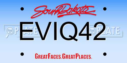 EVIQ42 South Dakota License Plate