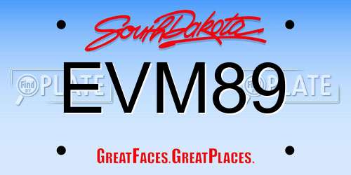 EVM89 South Dakota License Plate