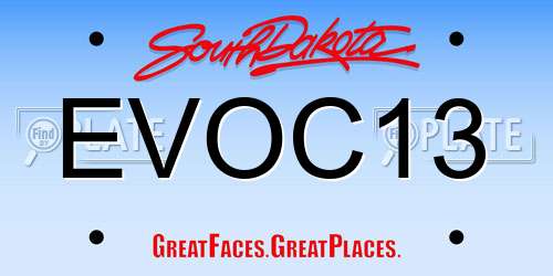 EVOC13 South Dakota License Plate