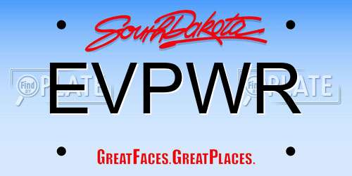 EVPWR South Dakota License Plate