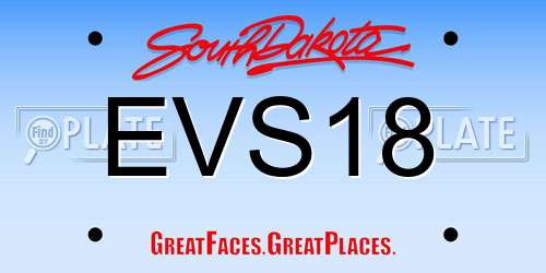 EVS18 South Dakota License Plate
