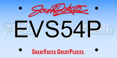EVS54P South Dakota License Plate