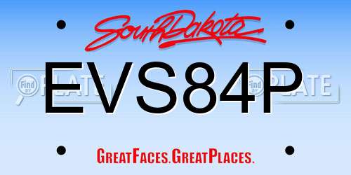 EVS84P South Dakota License Plate