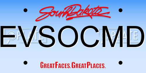EVSOCMD South Dakota License Plate