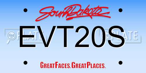EVT20S South Dakota License Plate