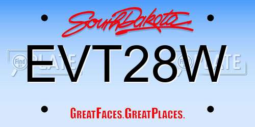 EVT28W South Dakota License Plate